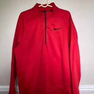 Nike Mens Red Quarter ZIP Pullover